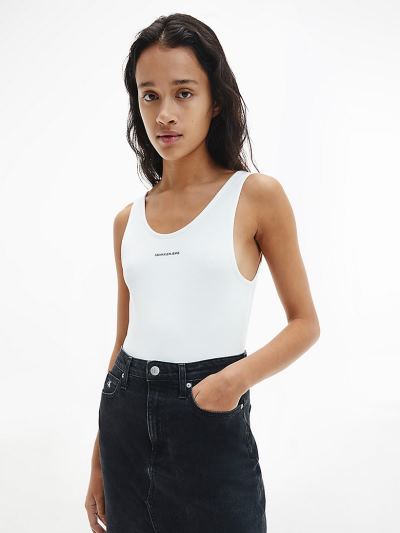 Calvin Klein Ruhák HU755840 | Calvin Klein Organic Cotton Női Bodysuit Világos Fehér